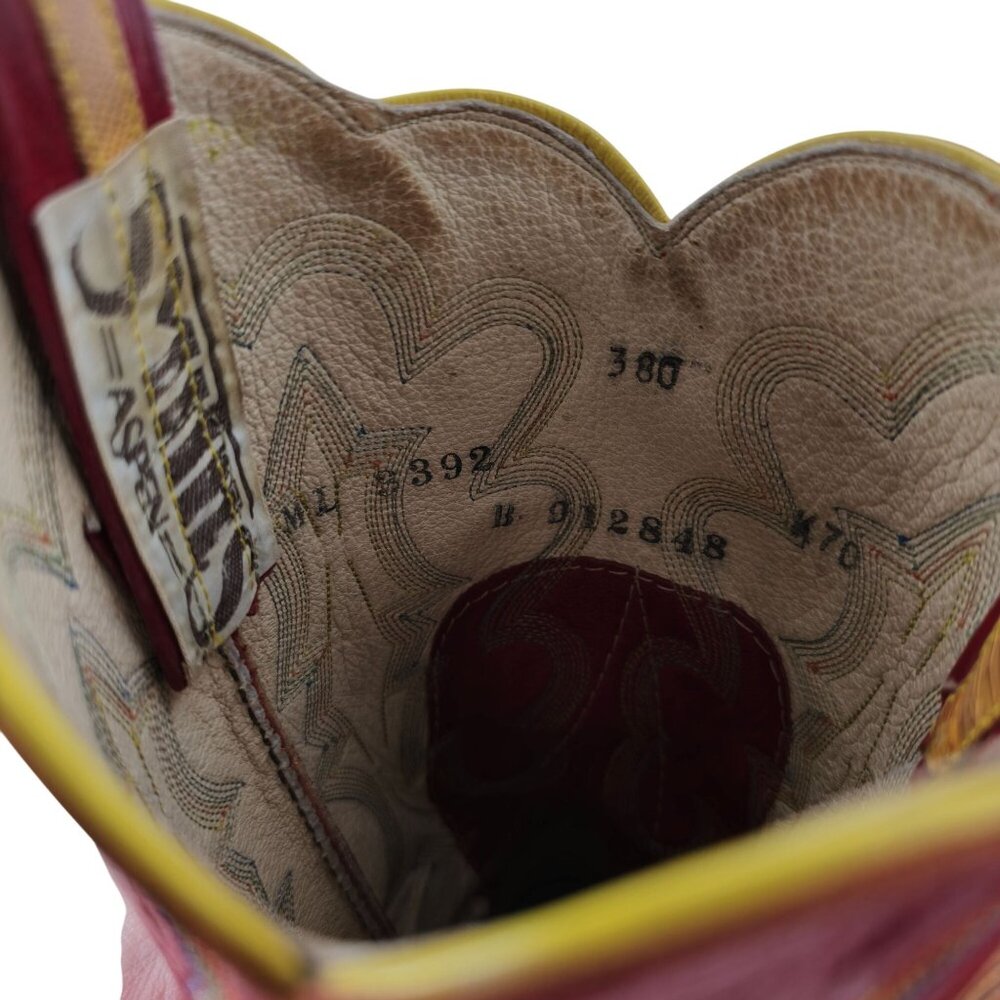 Stunning Womens 8C Smiths Aspen Honey Brown Lizard Cowboy Western Boots Exotic - Picture 3 of 16